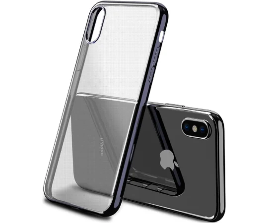 Силиконовый прозрачный чехол "Edging" черный для iPhone X/XS