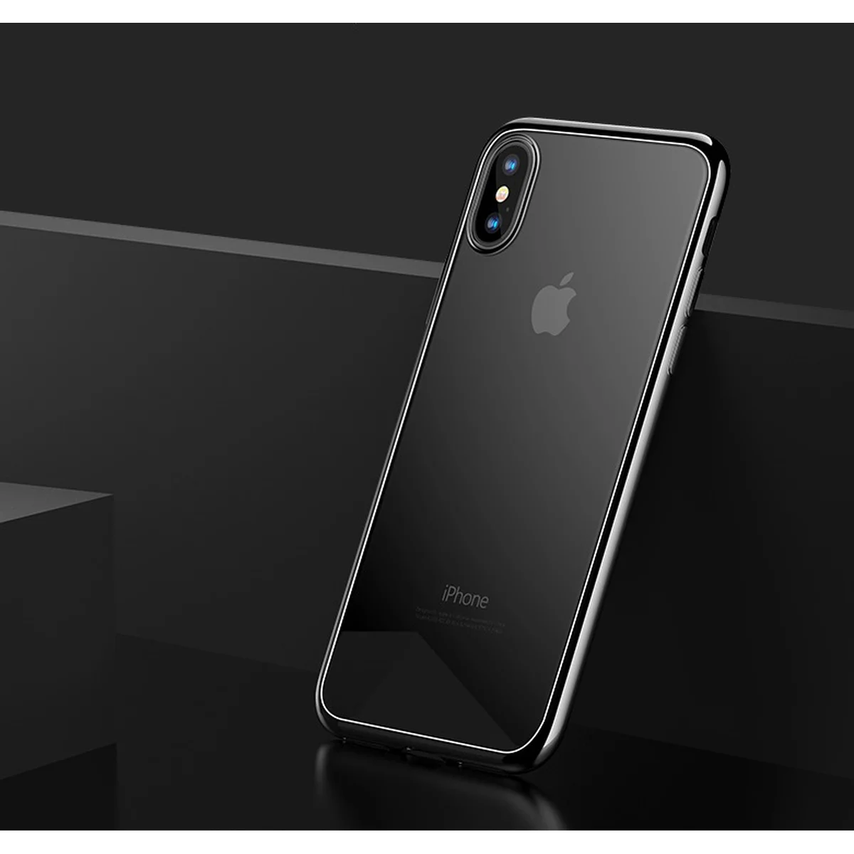 Силиконовый прозрачный чехол "Edging" черный для iPhone X/XS