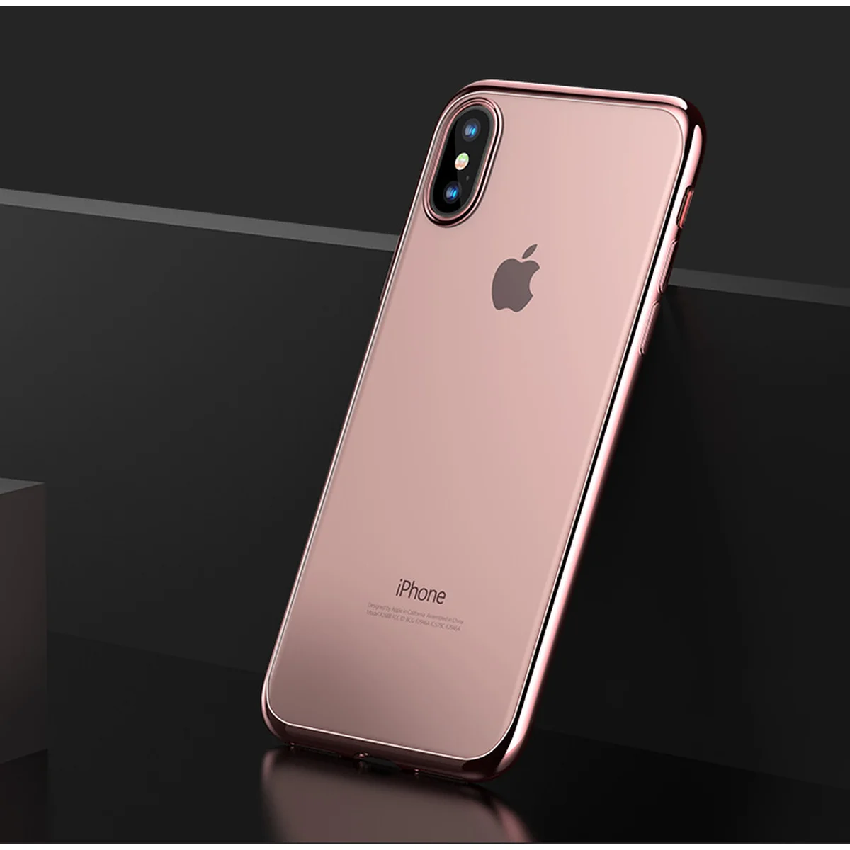 Силіконовий прозорий чохол "Edging" Rose Gold для iPhone X / XS