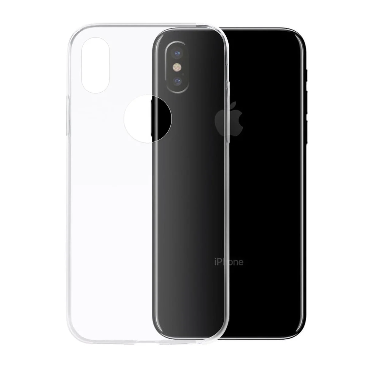 Силиконовый ультратонкий прозрачный чехол для iPhone X/XS