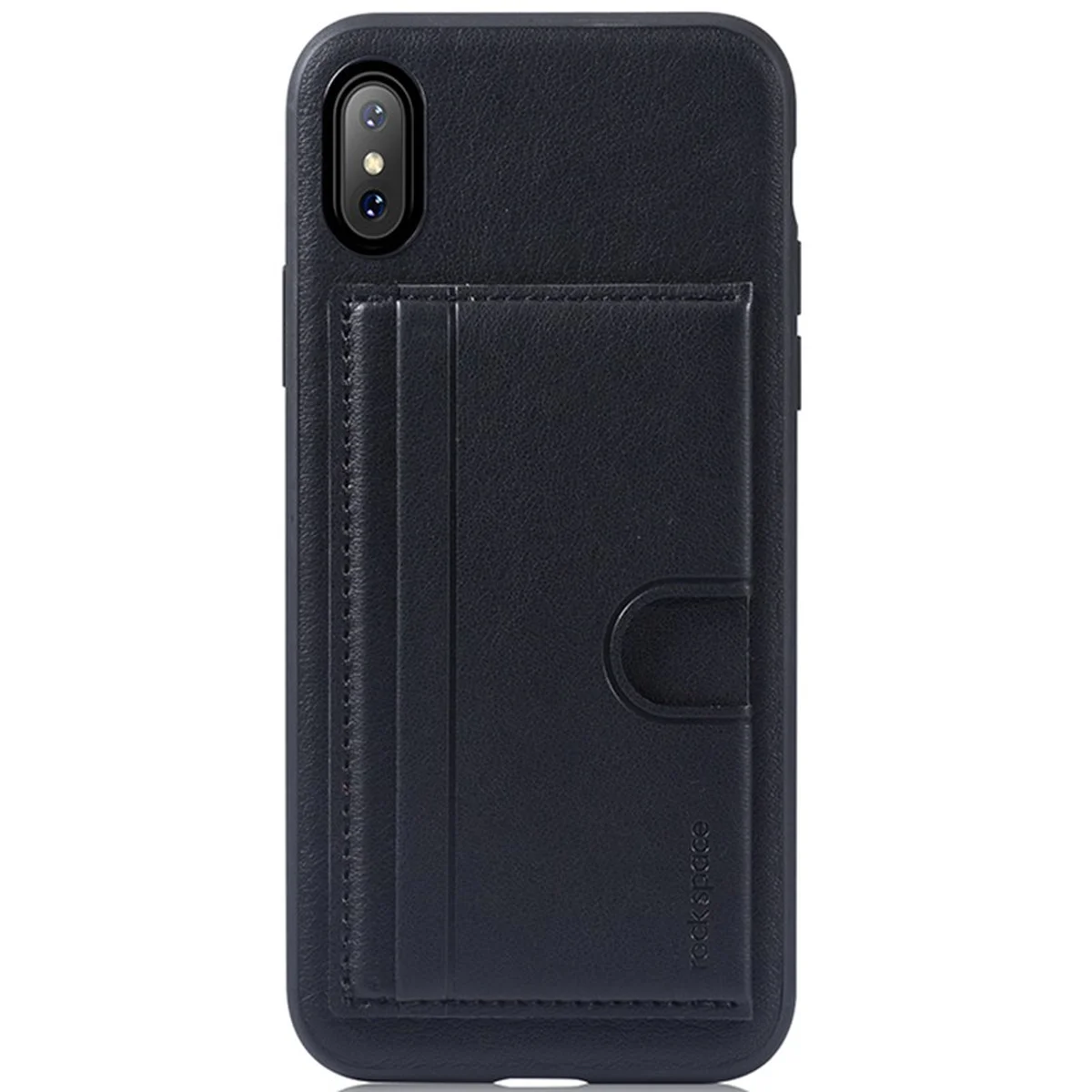 Противоударный чехол "Rock" Cana черный с карманом и подставкой для iPhone X/XS