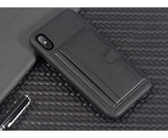Противоударный чехол "Rock" Cana черный с карманом и подставкой для iPhone X/XS