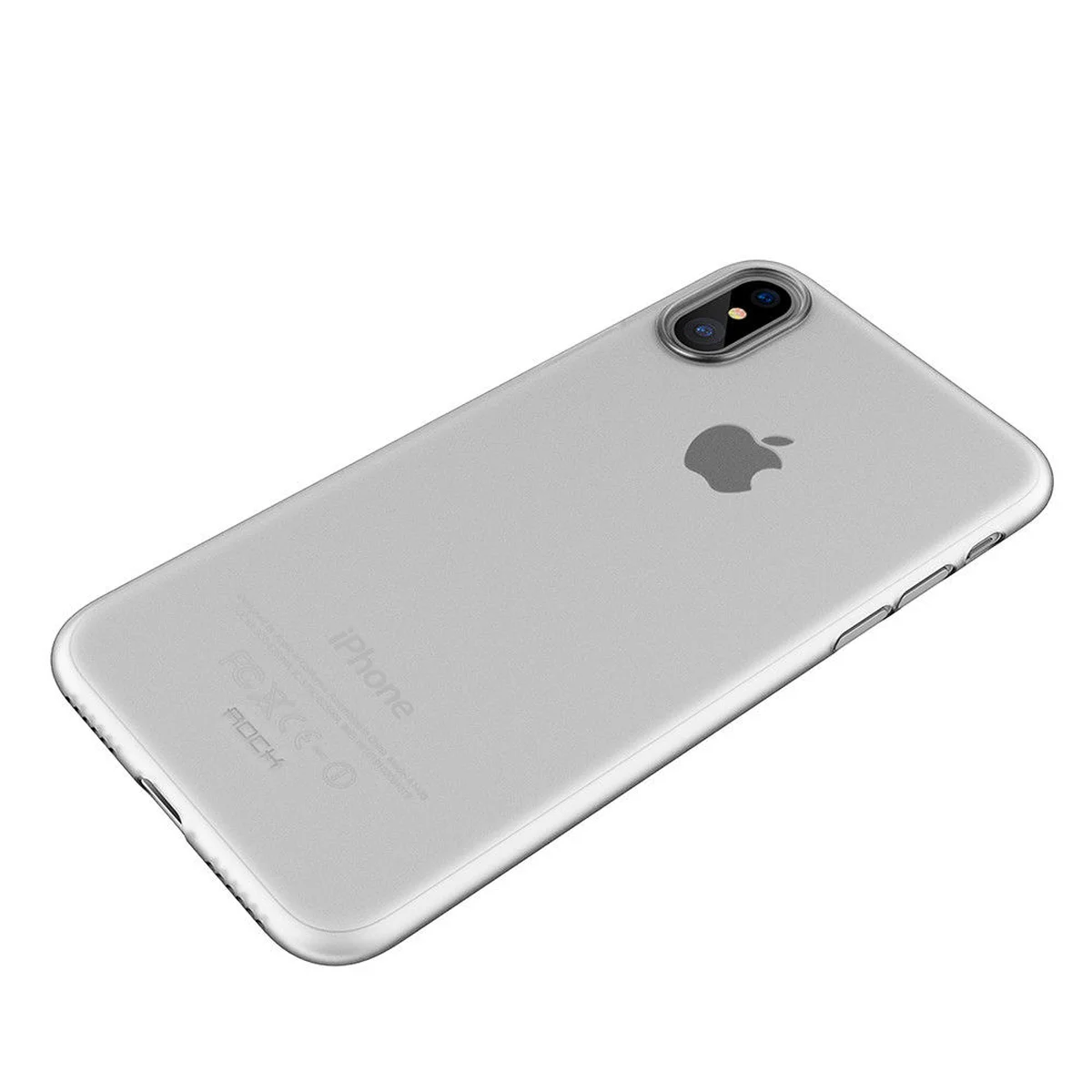 Ультратонкий пластиковый чехол "Rock" Naked белый для iPhone X/XS