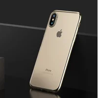 Силиконовый прозрачный чехол "Edging" золотой для iPhone X/XS