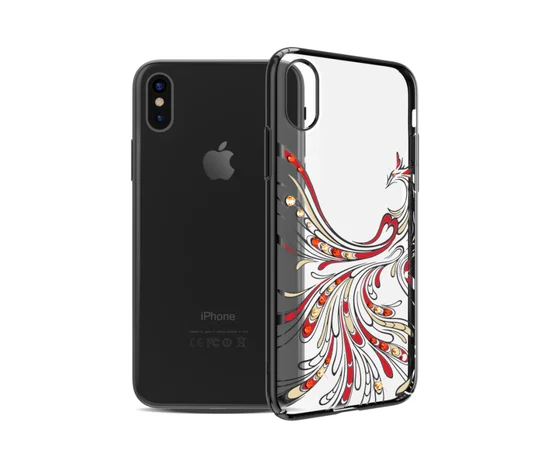 Чохол зі стразами SWAROVSKI "Kingxbar" пластиковий для iPhone X / XS Bird чорний