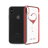 Чехол со стразами SWAROVSKI "Kingxbar" пластиковый для iPhone X/XS Wish красный