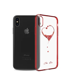 Чохол зі стразами SWAROVSKI "Kingxbar" пластиковий для iPhone X / XS Wish червоний