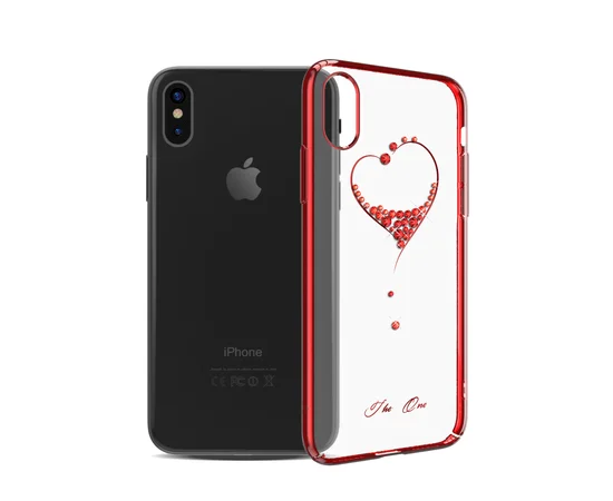 Чохол зі стразами SWAROVSKI "Kingxbar" пластиковий для iPhone X / XS Wish червоний