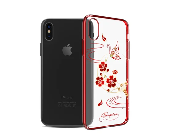 Чохол зі стразами SWAROVSKI "Kingxbar" пластиковий для iPhone X / XS Exquisite червоний