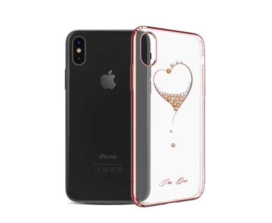Чехол со стразами SWAROVSKI "Kingxbar" пластиковый для iPhone X/XS Wish Rose Gold