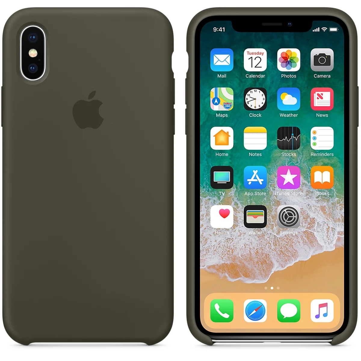 Чехол "Apple" Silicone Case для iPhone X/XS Dark Olive (HC)