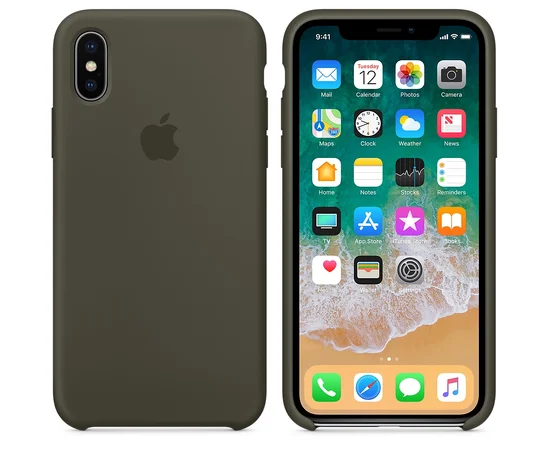 Чехол "Apple" Silicone Case для iPhone X/XS Dark Olive (HC)