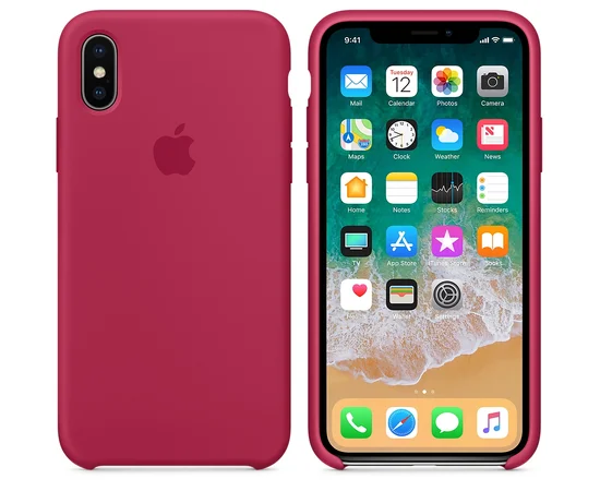 Чехол "Apple" Silicone Case для iPhone X/XS Rose Red (HC)