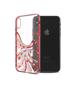Чехол со стразами SWAROVSKI "Kingxbar" пластиковый для iPhone X/XS Bird красный Чехол со стразами SWAROVSKI "Kingxbar" пластиковый для iPhone X/XS Bird красный