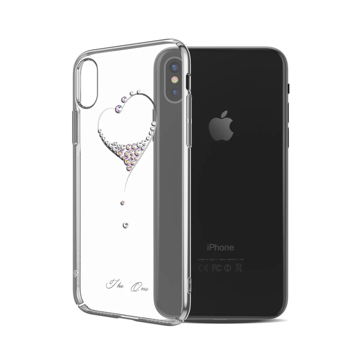 Чехол со стразами SWAROVSKI "Kingxbar" пластиковый для iPhone X/XS Wish серебряный