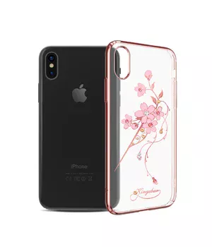 Чохол зі стразами SWAROVSKI "Kingxbar" пластиковий для iPhone X / XS Hairpin Rose Gold