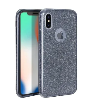 Чохол із блискітками "Dazzling shine" силіконовий для iPhone X/XS чорний