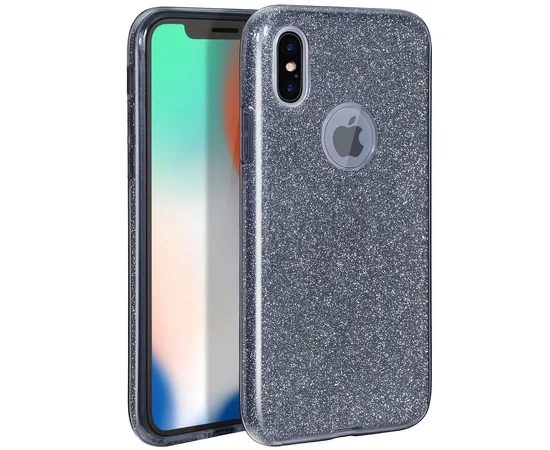 Чохол із блискітками "Dazzling shine" силіконовий для iPhone X/XS чорний