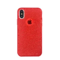 Чехол с блестками "Dazzling shine" силиконовый для iPhone X/XS красный