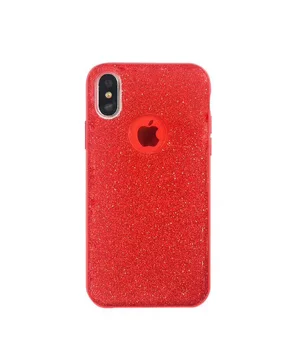Чехол с блестками "Dazzling shine" силиконовый для iPhone XR красный
