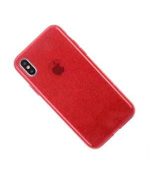 Чехол с блестками "Dazzling shine" силиконовый для iPhone XR красный