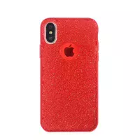 Чехол с блестками "Dazzling shine" силиконовый для iPhone XR красный