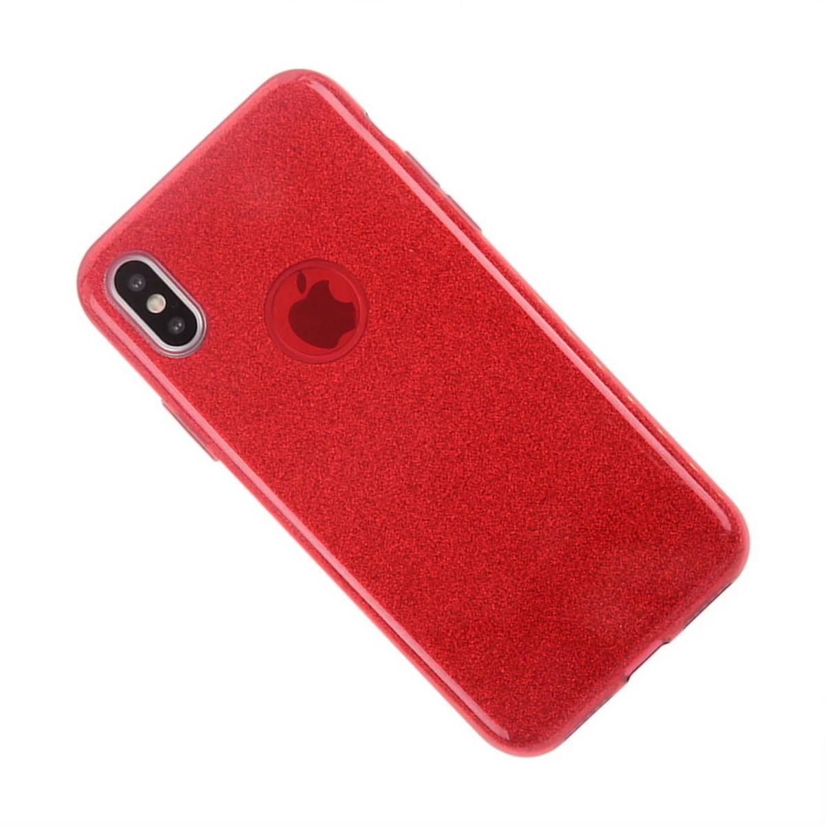 Чехол с блестками "Dazzling shine" силиконовый для iPhone XR красный