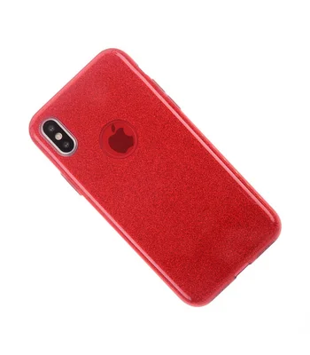 Чехол с блестками "Dazzling shine" силиконовый для iPhone XR красный