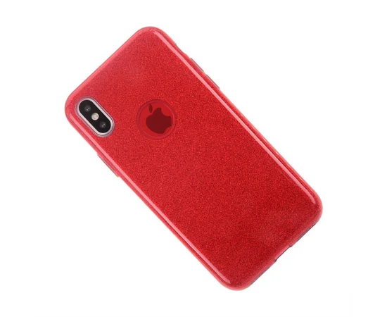 Чехол с блестками "Dazzling shine" силиконовый для iPhone XR красный