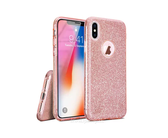 Чехол с блестками "Dazzling shine" силиконовый для iPhone XS Max розовый