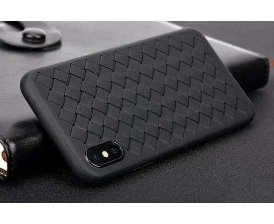 Чехол "Weaving" силиконовый для iPhone X/XS черный