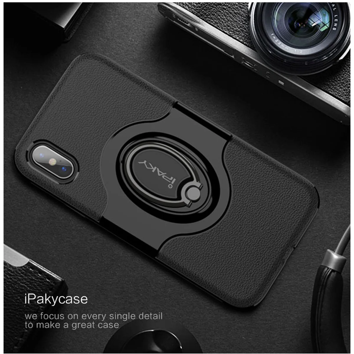 Противоударный чехол "iPaky" Feather черный для iPhone X/XS