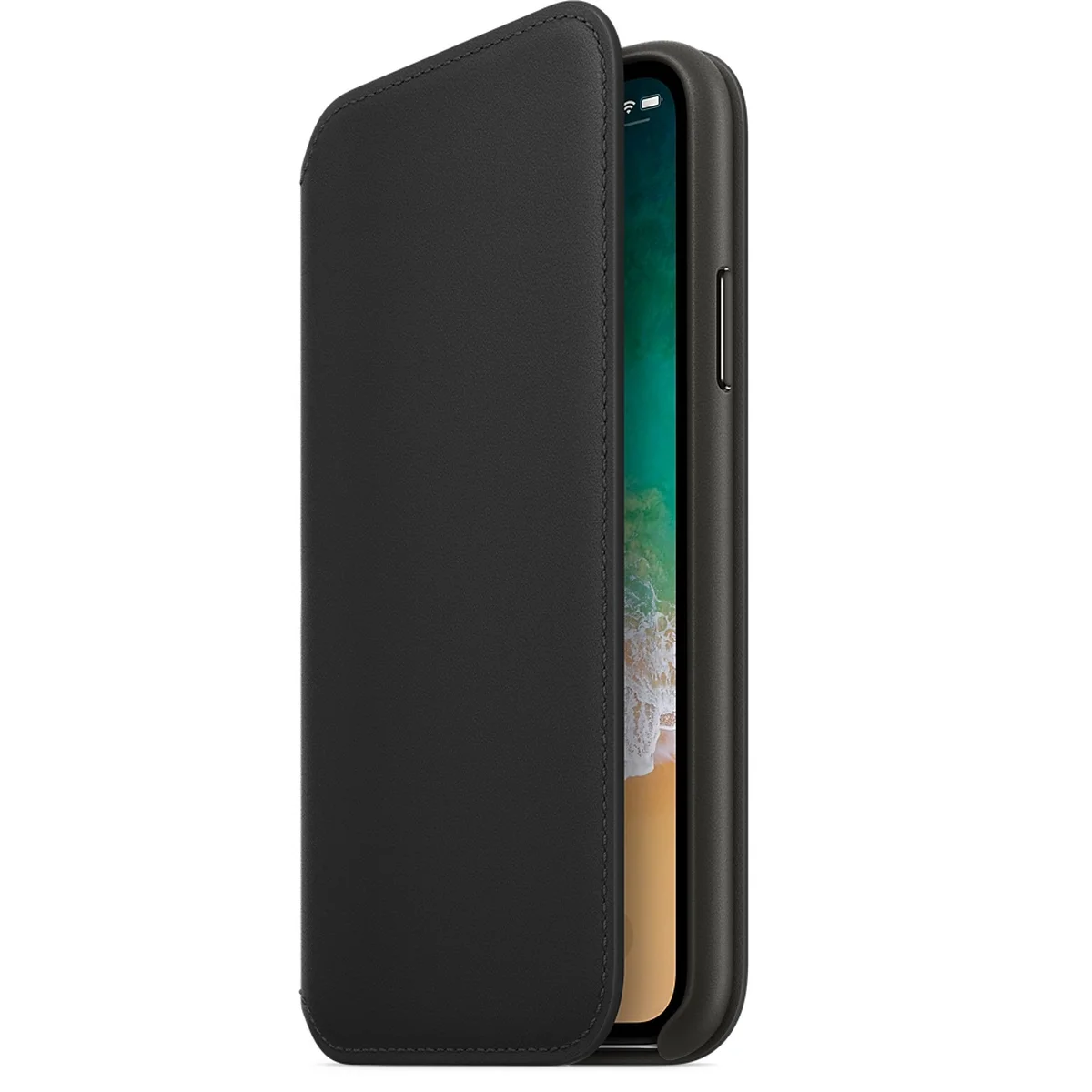 Шкіряний чохол-книжка "Apple Leather Folio" Black (HC) для iPhone X / XS