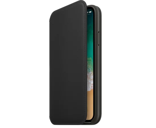 Кожаный чехол-книжка "Apple Leather Folio" Black (HC) для iPhone X/XS