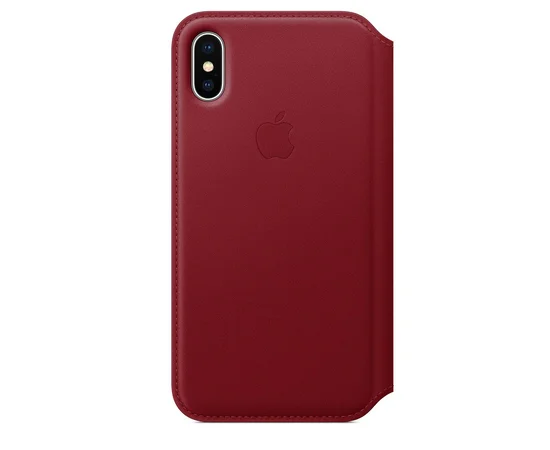 Кожаный чехол-книжка "Apple Leather Folio" Red (HC) для iPhone X/XS
