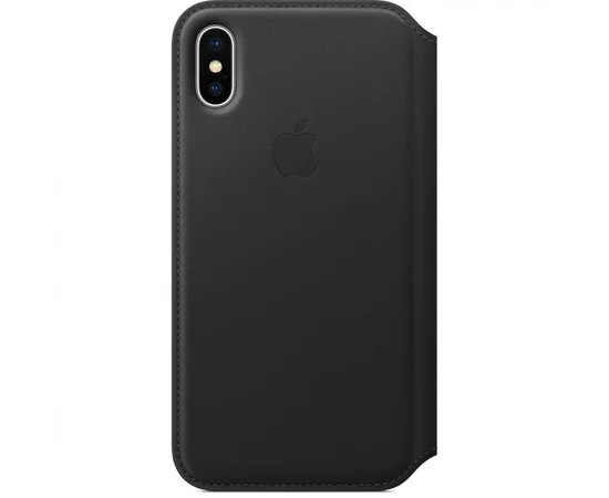 Кожаный чехол-книжка "Apple Leather Folio" Black (HC) для iPhone X/XS