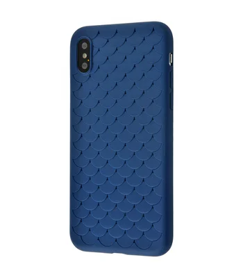 Силиконовый чехол "Scales" синий для iPhone X/XS