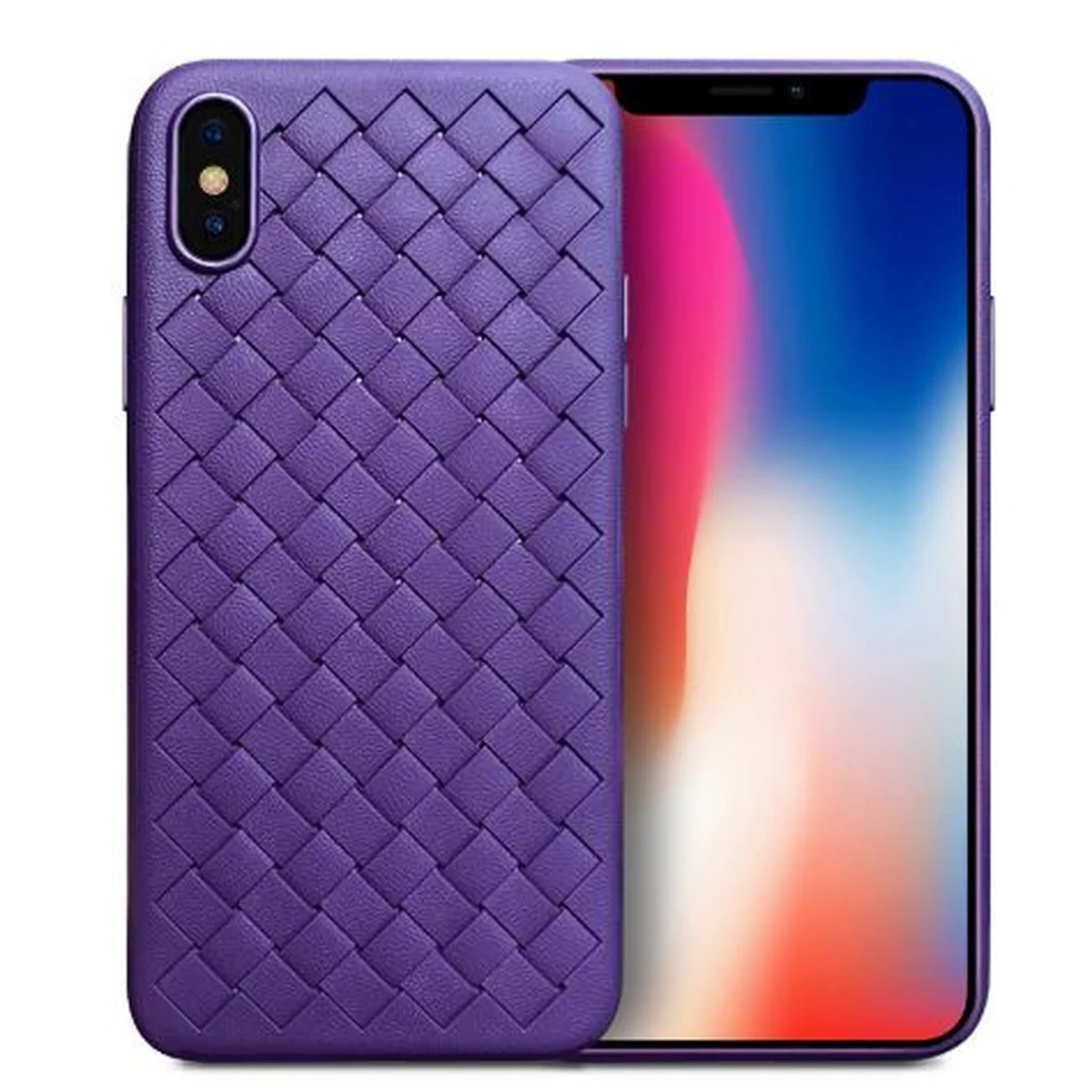 Чехол "Weaving" силиконовый для iPhone X/XS фиолетовый