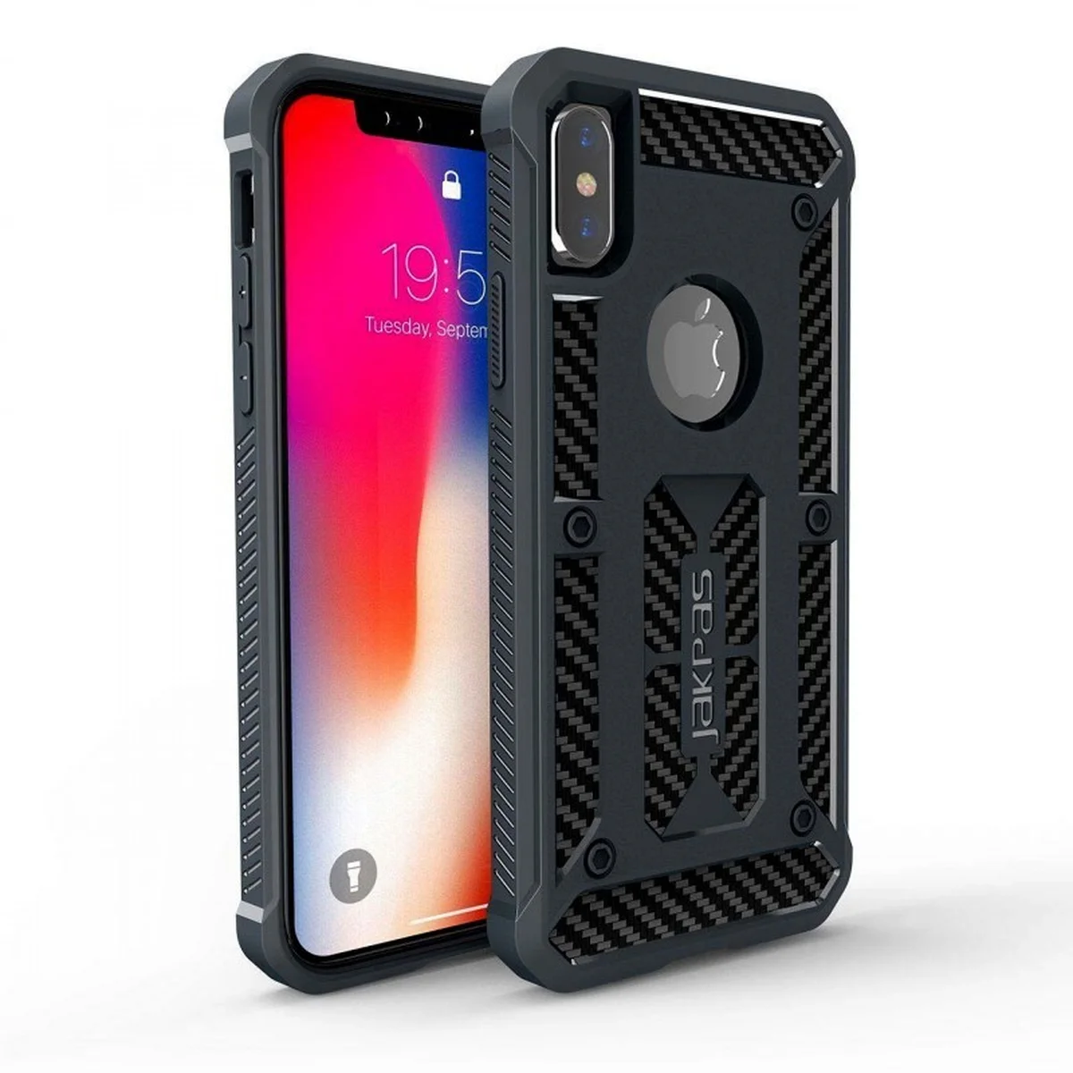 Протиударний силіконовий чохол "Jakpas" чорний для iPhone X / XS