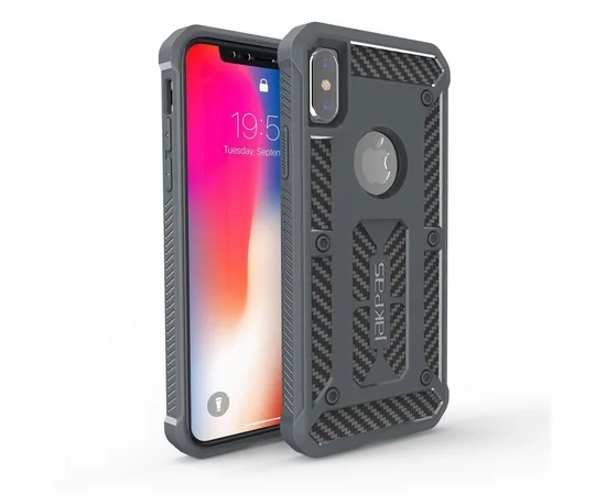 Противоударный силиконовый чехол "Jakpas" серый для iPhone X/XS