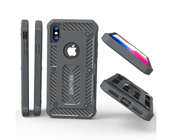 Противоударный силиконовый чехол "Jakpas" серый для iPhone X/XS