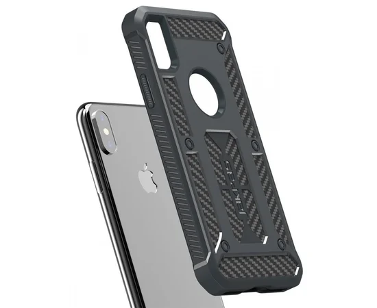 Противоударный силиконовый чехол "Jakpas" серый для iPhone X/XS