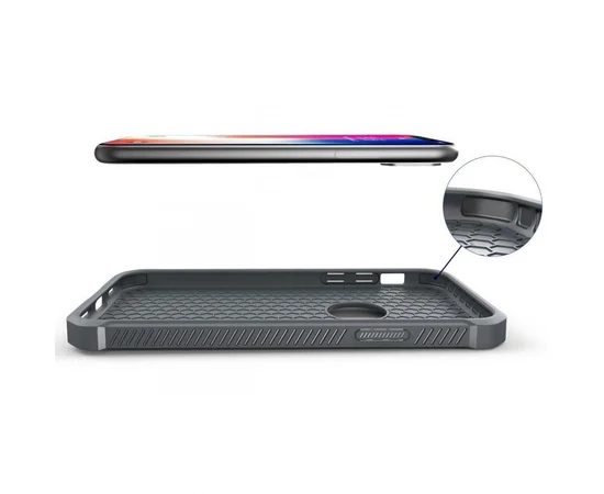 Противоударный силиконовый чехол "Jakpas" серый для iPhone X/XS