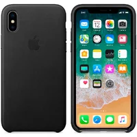 Кожаный чехол "Apple Leather Case" Black (HC) для iPhone X/XS