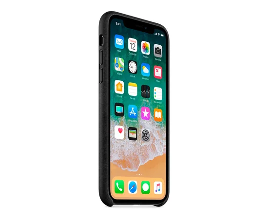 Кожаный чехол "Apple Leather Case" Black (HC) для iPhone X/XS
