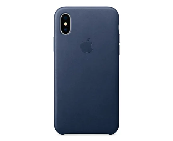 Кожаный чехол "Apple Leather Case" Midnight Blue (HC) для iPhone X/XS