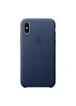 Кожаный чехол "Apple Leather Case" Midnight Blue (HC) для iPhone X/XS