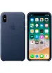 Кожаный чехол "Apple Leather Case" Midnight Blue (HC) для iPhone X/XS