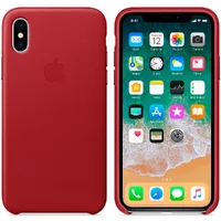 Кожаный чехол "Apple Leather Case" Red (HC) для iPhone X/XS