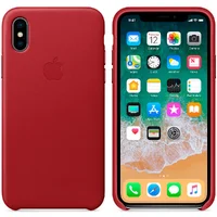 Кожаный чехол "Apple Leather Case" Red (HC) для iPhone X/XS